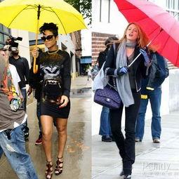 中国明星打雨伞,时尚与亲民共舞